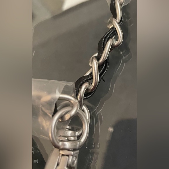 Flap Crossbody with Chain | Black w/ Silver Hardware - Picture 4 of 4